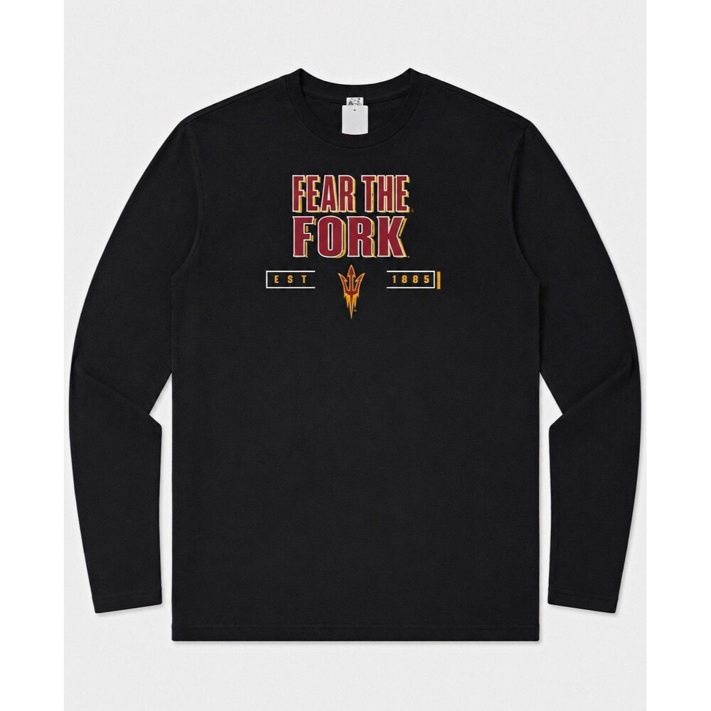 CSA Arizona State Sun Devils "Fear the Fork" Black Long Sleeve Shirt Size 2XL